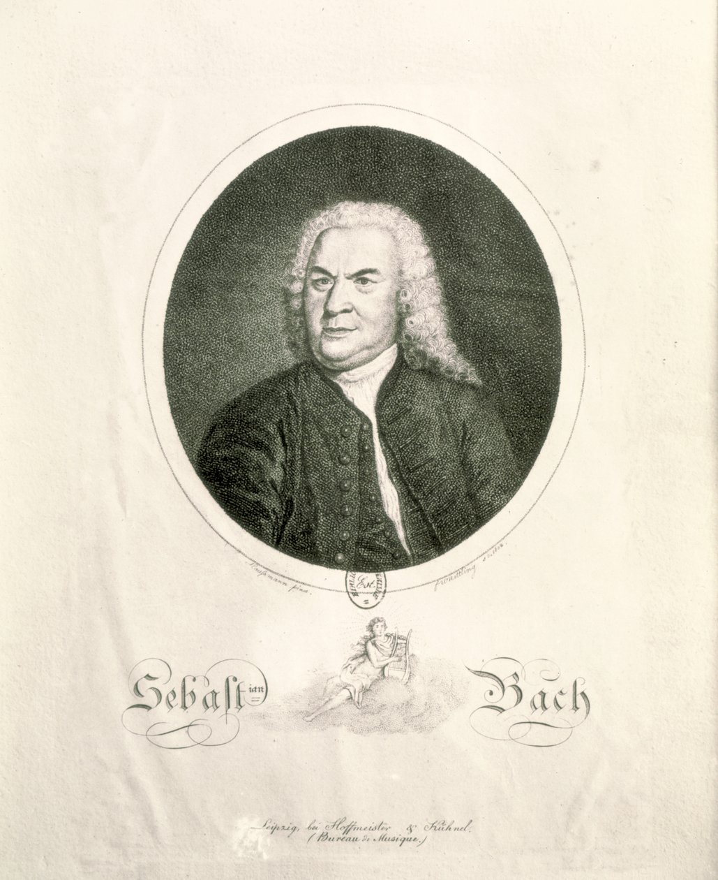 Retrato de Johann Sebastian Bach (1685-1750) grabado por Friedrich Wilhelm Nettling de Elias Gottleib Haussmann