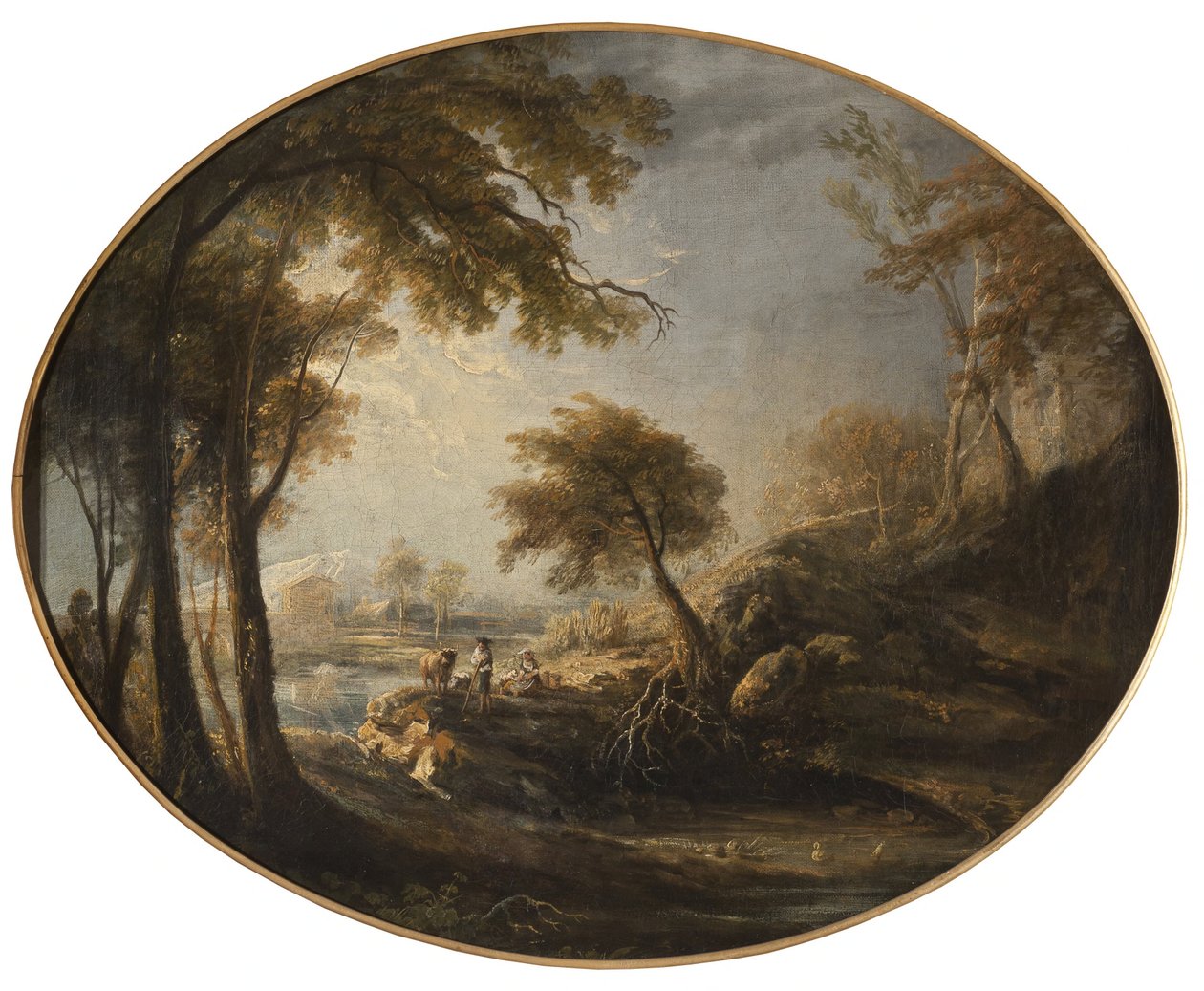 Paisaje con campesinos y ganado de Elias Martin
