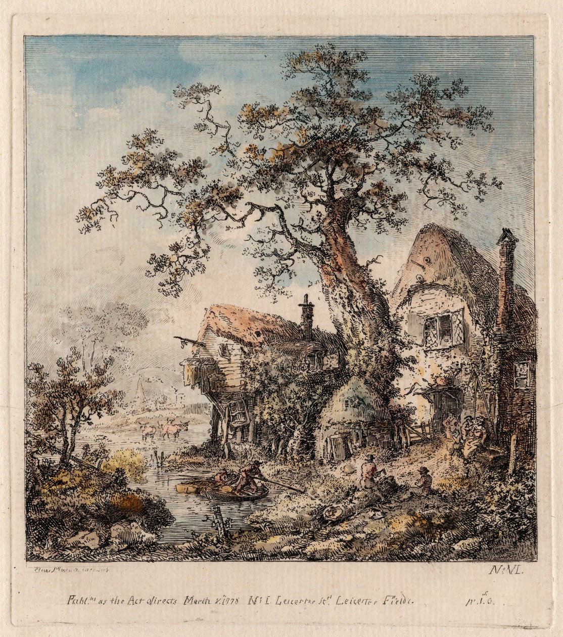 Escena rústica con una casita de campo de Elias Martin