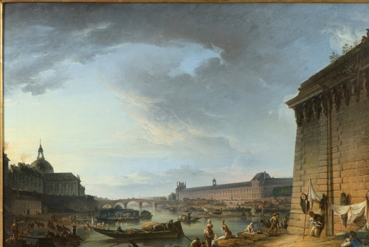 Vista de París desde el paseo que discurre bajo el Pont Neuf de Elias Martin