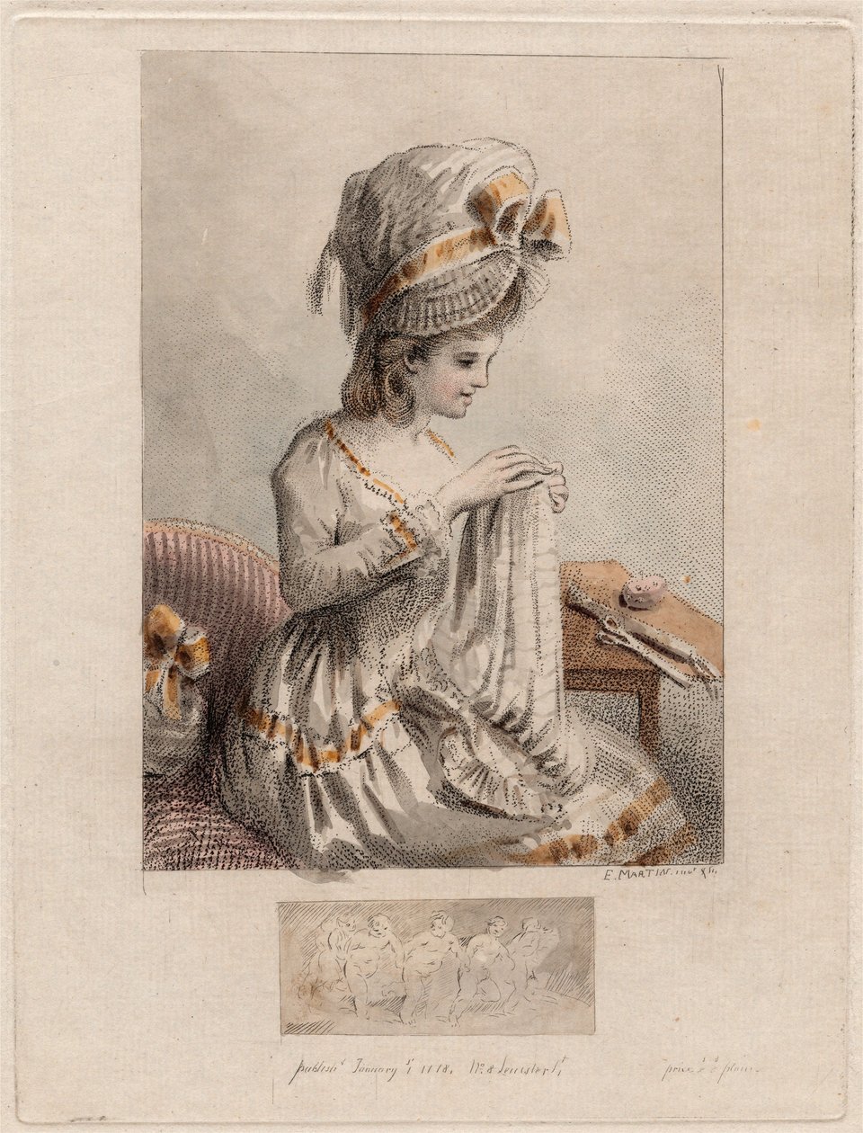 Joven cosiendo de Elias Martin