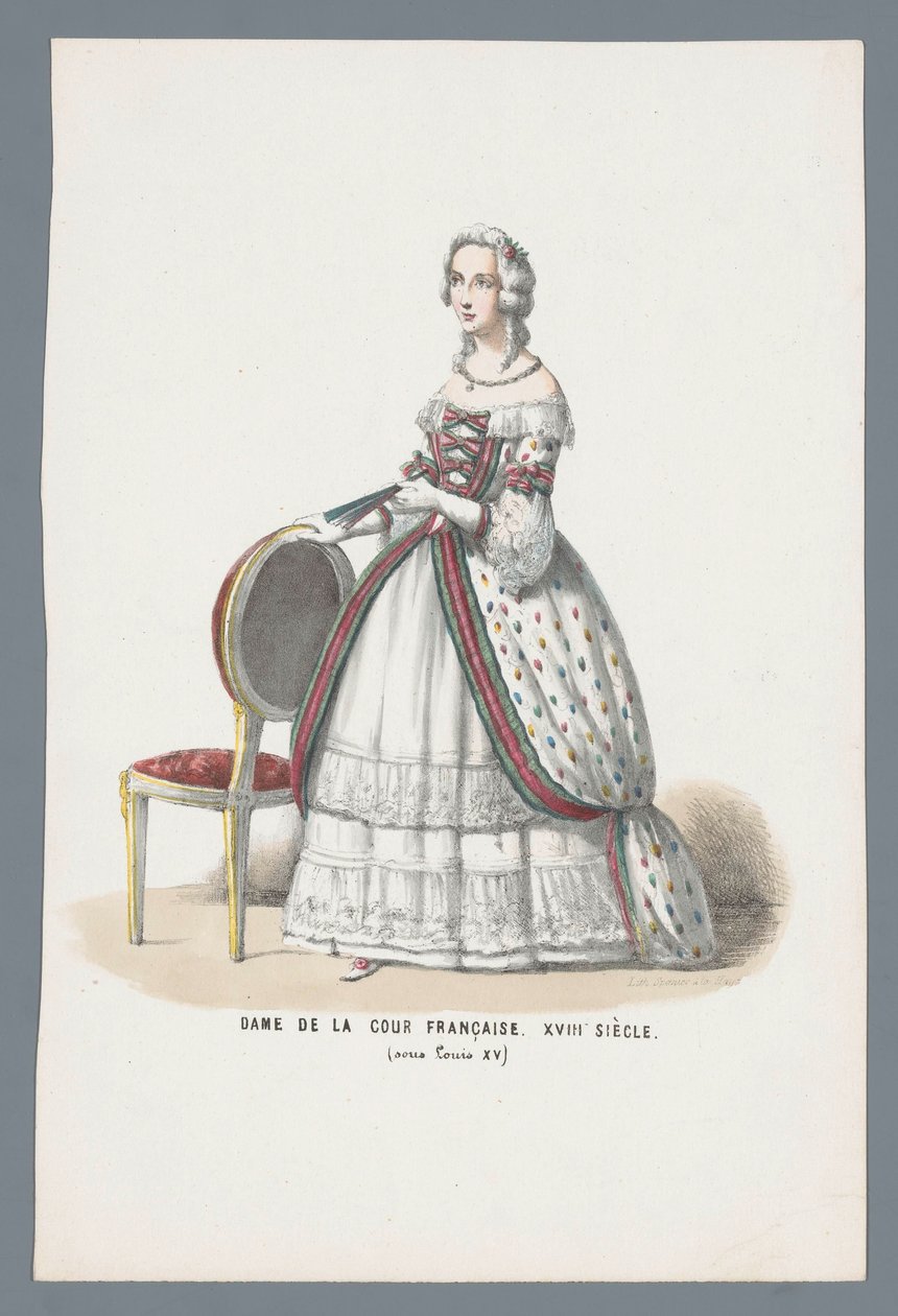 Dama de la Corte Francesa. Siglo XVIII (bajo Luis XV) (título sobre objeto) de Elias Spanier
