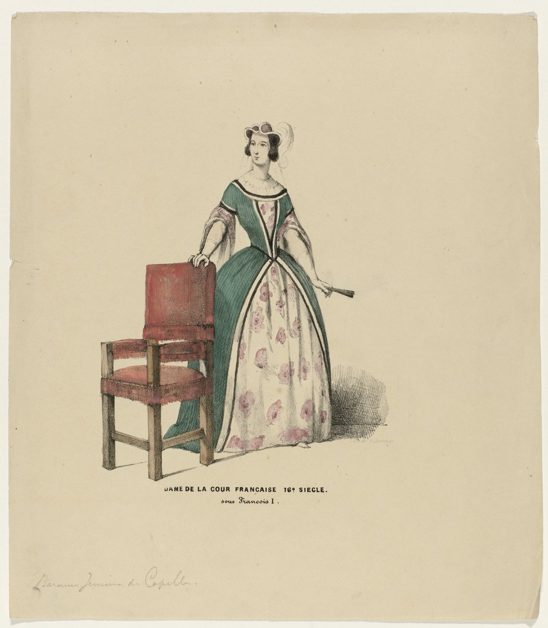 Dama de la corte francesa del siglo XVI. bajo Francois I (título sobre objeto) de Elias Spanier