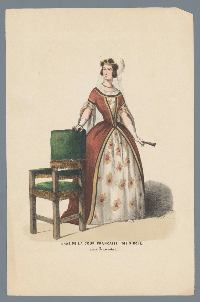 Dama de la Corte Francesa Siglo XVI. bajo Francois I (título sobre objeto) de Elias Spanier