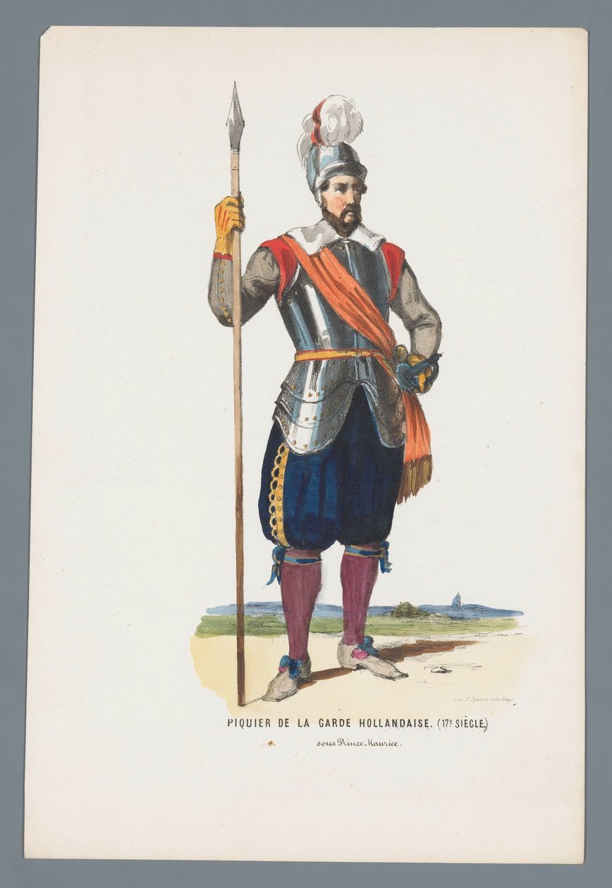 Piquero de la Guardia Holandesa. (Siglo 17.) bajo el Príncipe Maurice (título sobre el objeto) de Elias Spanier