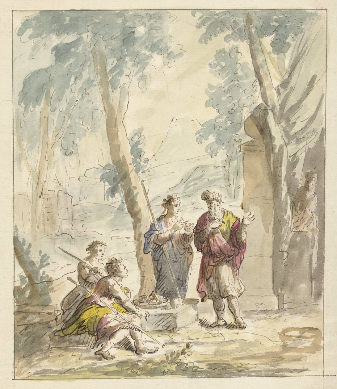 Abraham recibe a los tres ángeles de Elias van Nijmegen