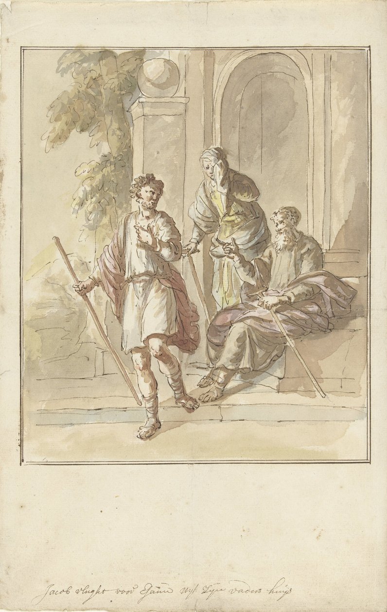 Jacob huye de la casa de su infancia de Elias van Nijmegen