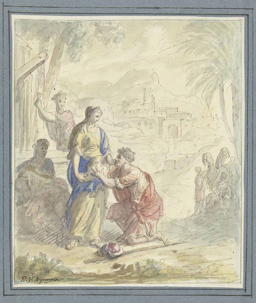 Rebeca y Elías en el pozo de Elias van Nijmegen