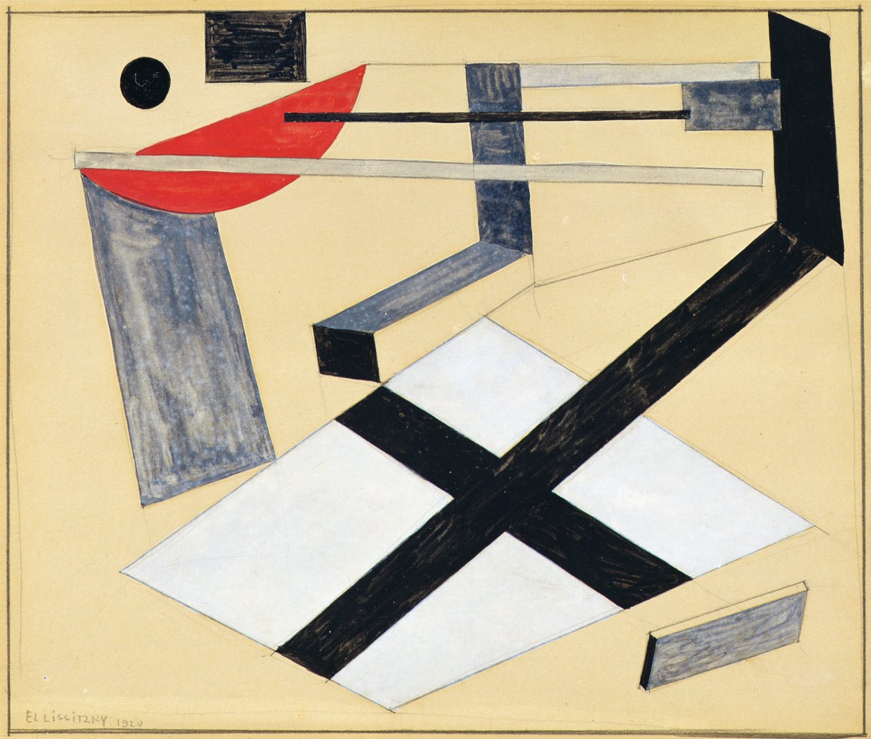 Estudio para Proun30T, 1920 de Eliezer Markowich Lissitzky