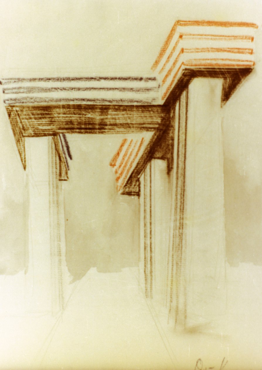 Dibujo de diseño para el edificio wolkenbugel (nube de hierro) propuesto por el lissitzky (lazar markovich lissitzky) que nunca se construyó de Eliezer Markowich Lissitzky