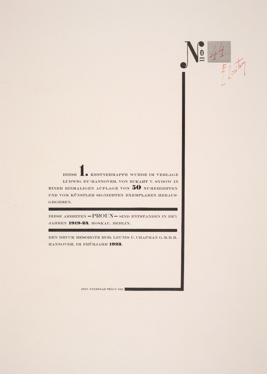 Página de Título de Eliezer Markowich Lissitzky