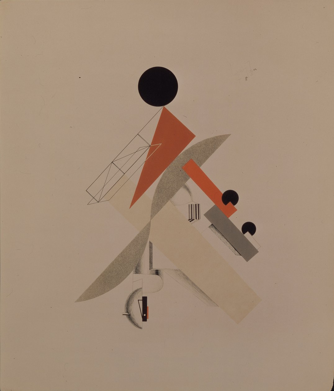 Trotamundos. Figurilla para la ópera Victoria sobre el sol de A. Kruchenykh, 1920-1921 de Eliezer Markowich Lissitzky