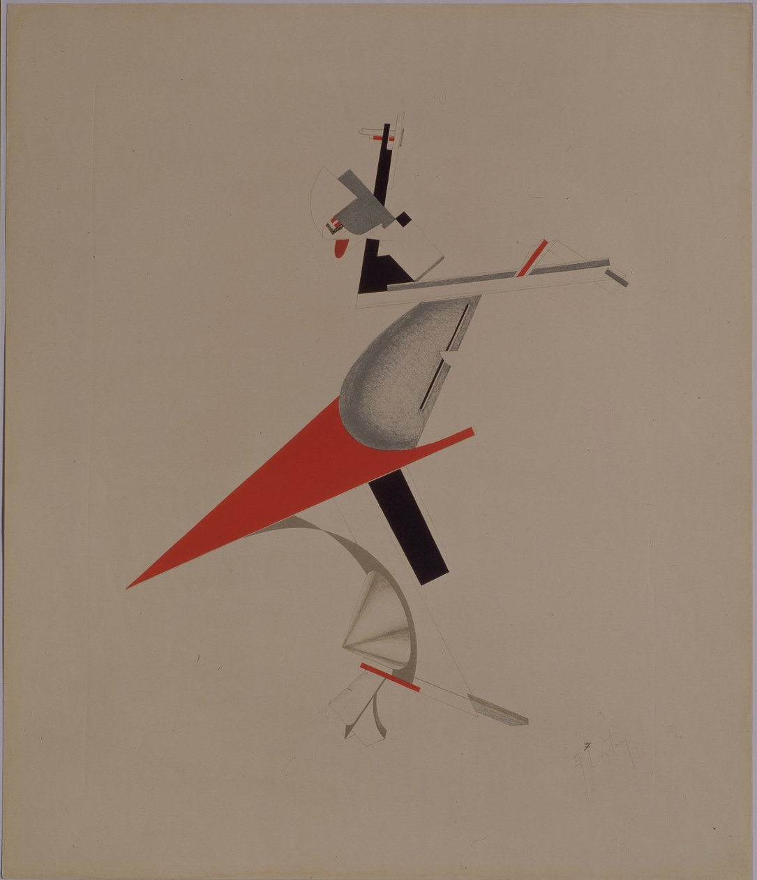 Rufián. Figurilla para la ópera Victoria sobre el sol de A. Kruchenykh, 1920-1921 de Eliezer Markowich Lissitzky