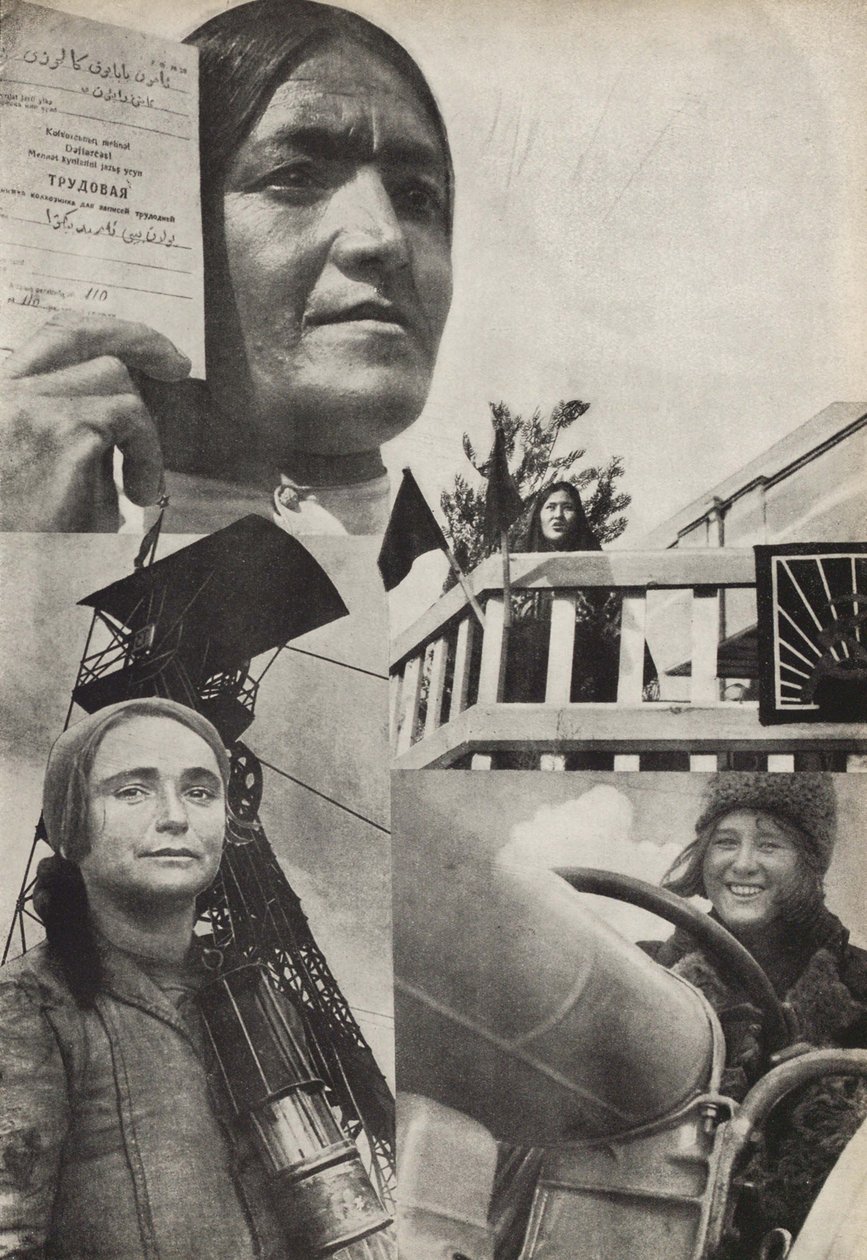 Mujer soviética. Ilustración de La URSS Construye el Socialismo, 1933 de Eliezer Markowich Lissitzky