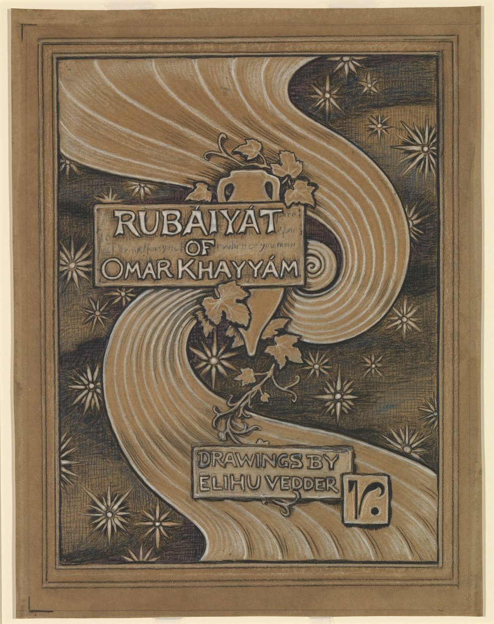 (Ilustración para Rubáiyát de Omar Khayyám) Portada de Elihu Vedder