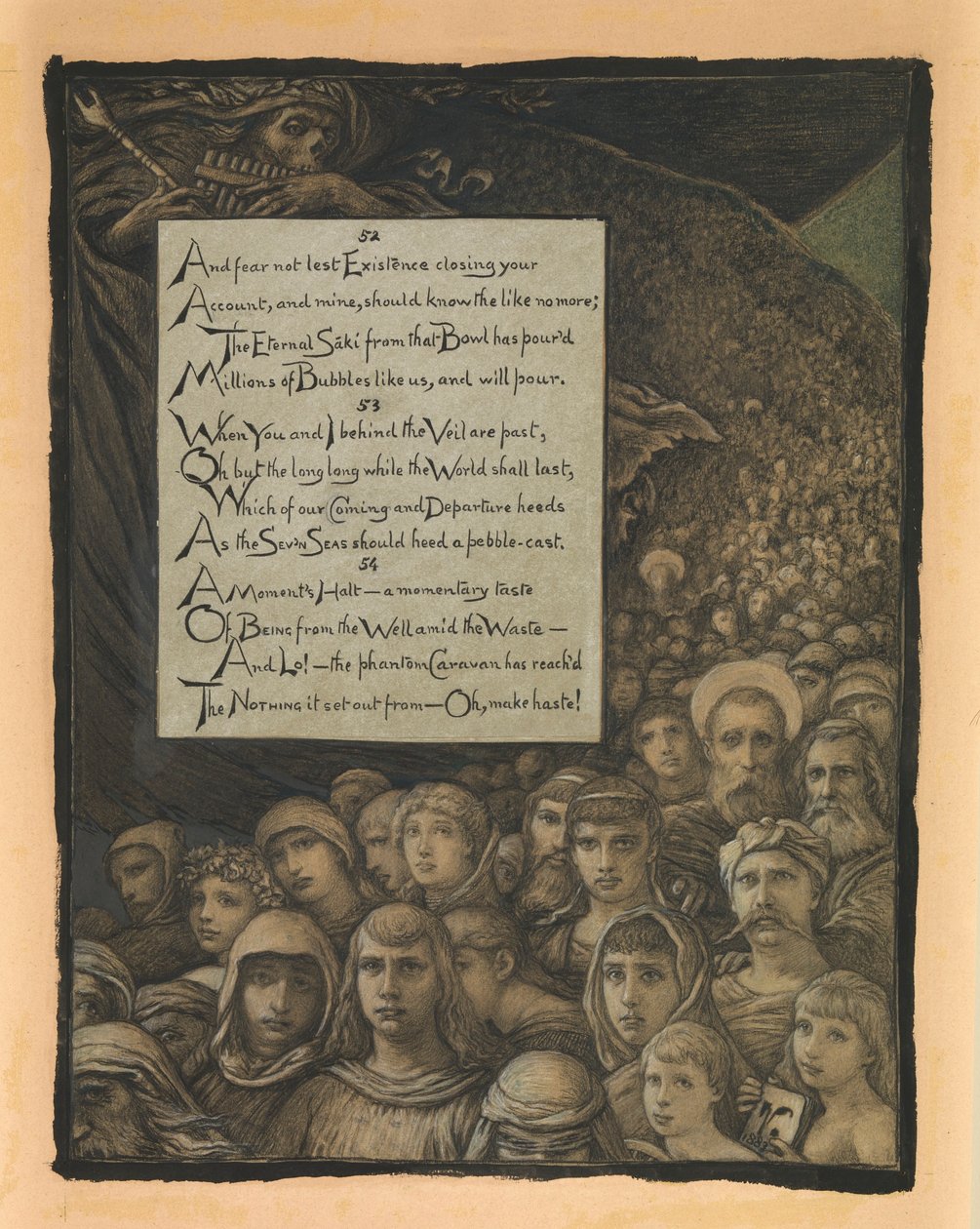 (Ilustración para Rubáiyát de Omar Khayyám) Reseña de la muerte de Elihu Vedder