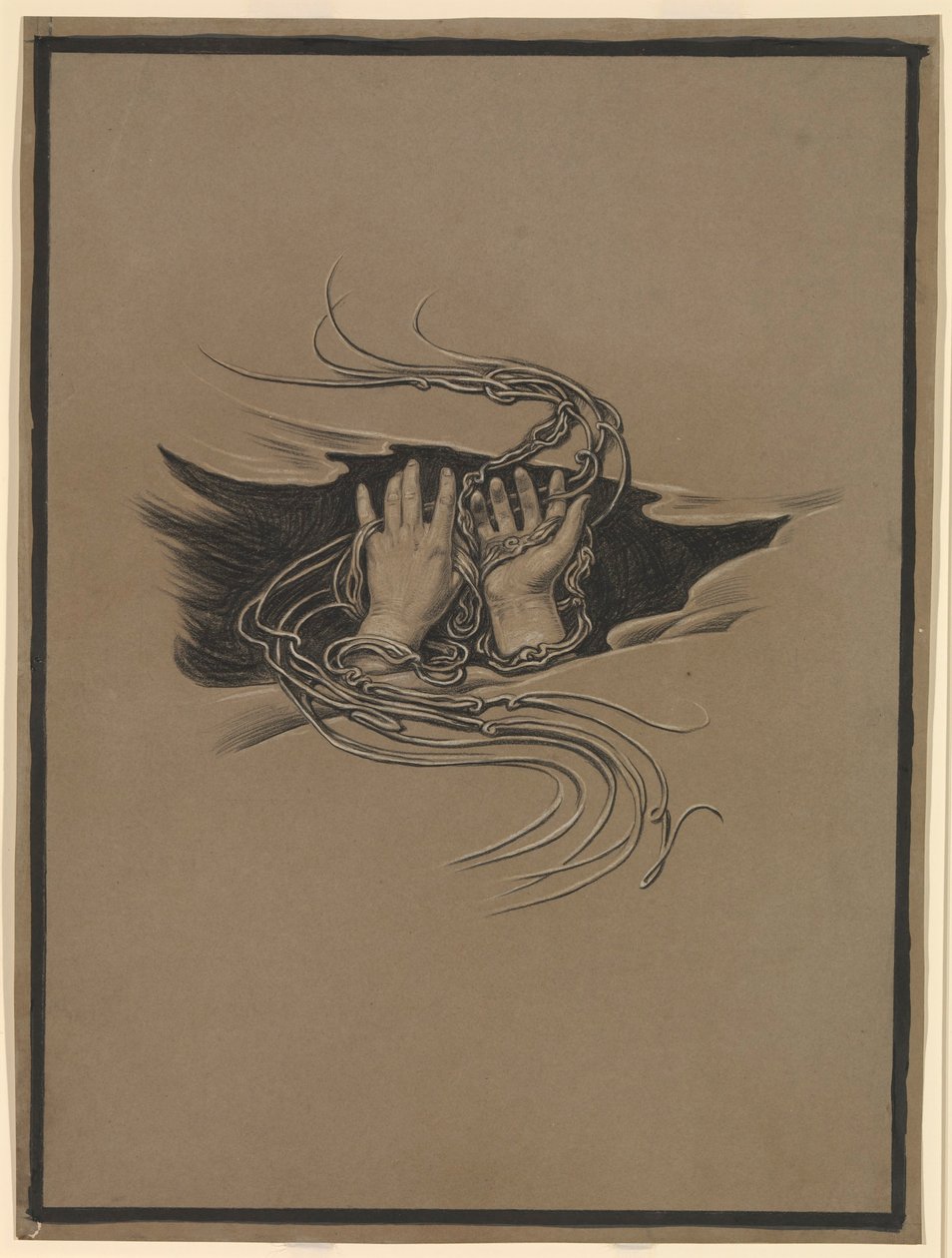 (Ilustración para Rubáiyát de Omar Khayyám) Manos que perdonan e imploran perdón de Elihu Vedder