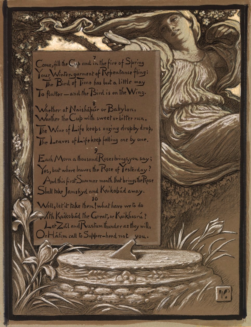 (Ilustración para Rubáiyát de Omar Khayyám) La invitación de Elihu Vedder