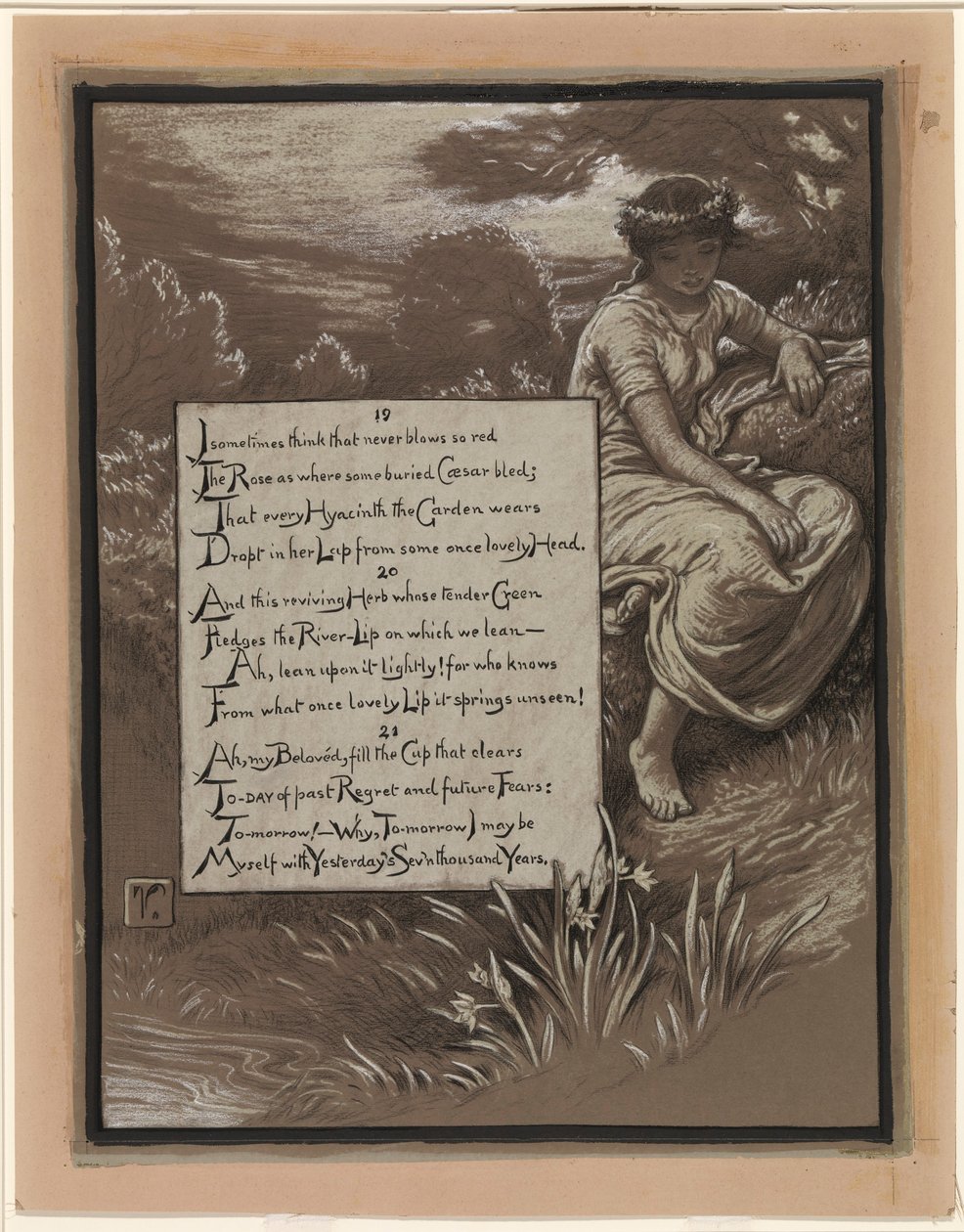 (Ilustración para Rubáiyát de Omar Khayyám) El labio del río de Elihu Vedder