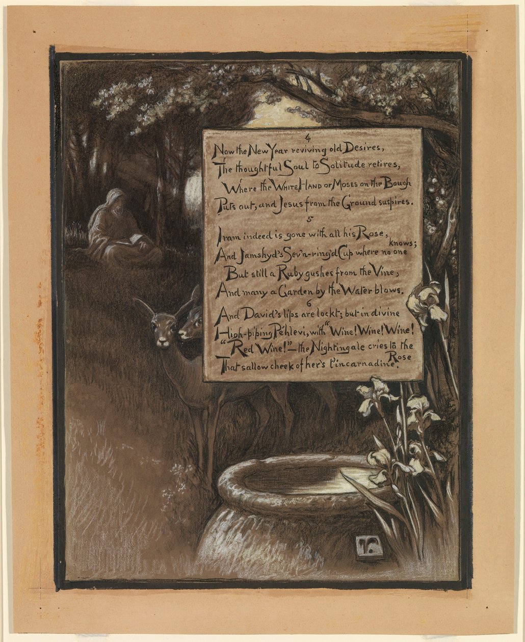 (Ilustración para Rubáiyát de Omar Khayyám) El alma pensativa se retira a la soledad de Elihu Vedder