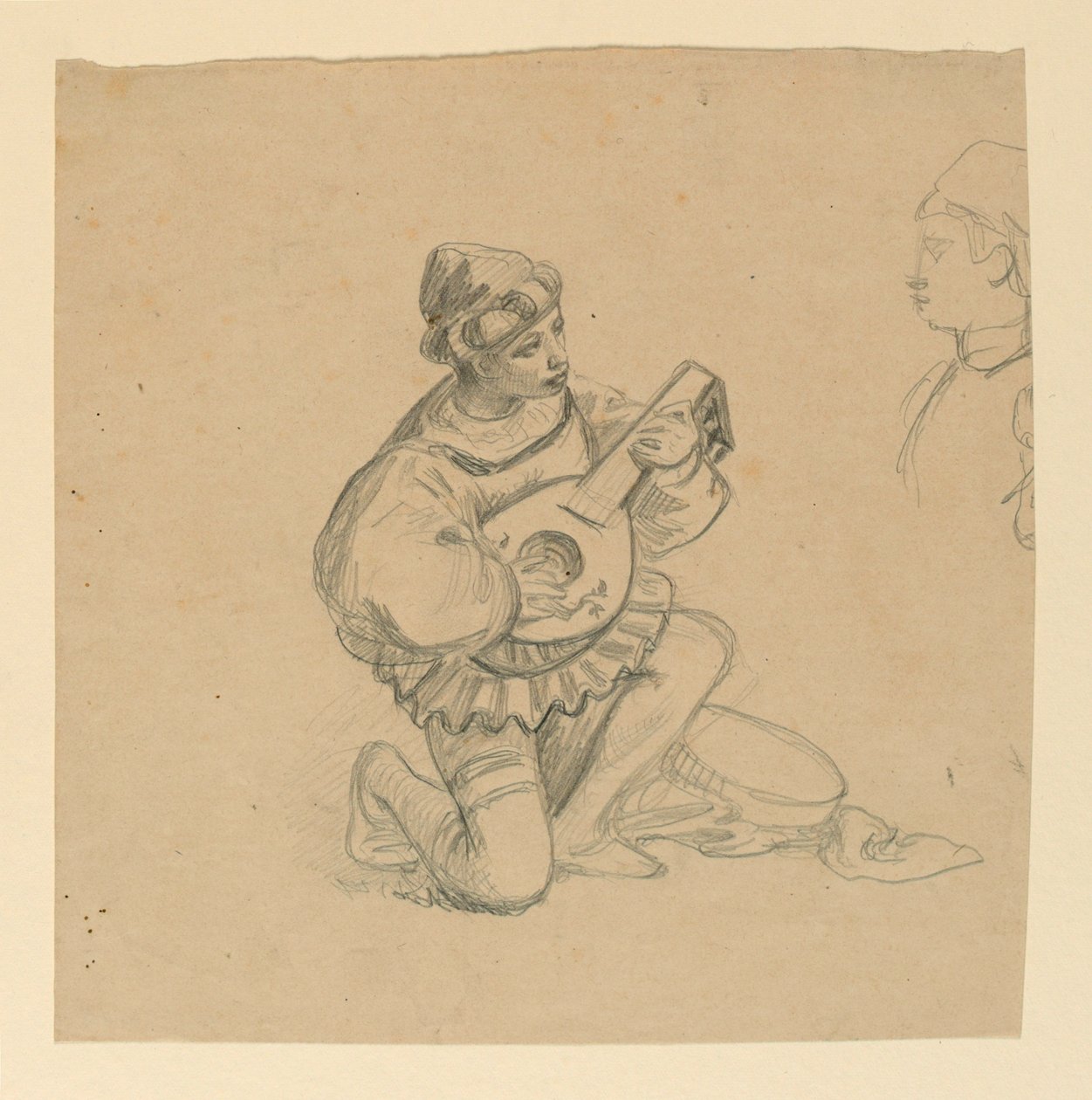 Niño tocando un laúd de Elihu Vedder
