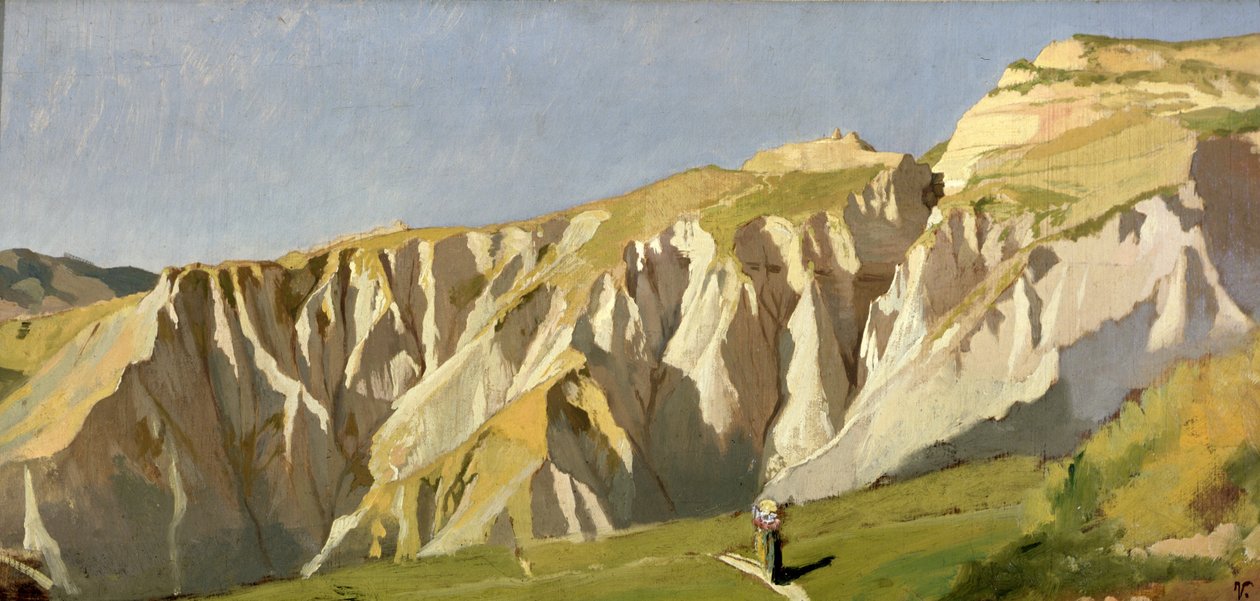 Acantilados de Volterra (óleo sobre tabla) de Elihu Vedder