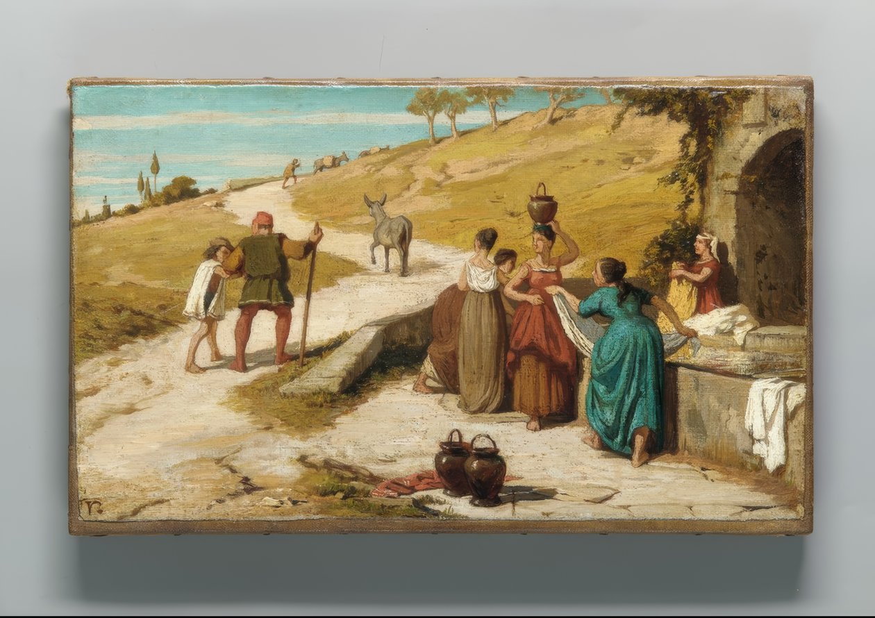 La fábula del molinero, su hijo y el burro de Elihu Vedder