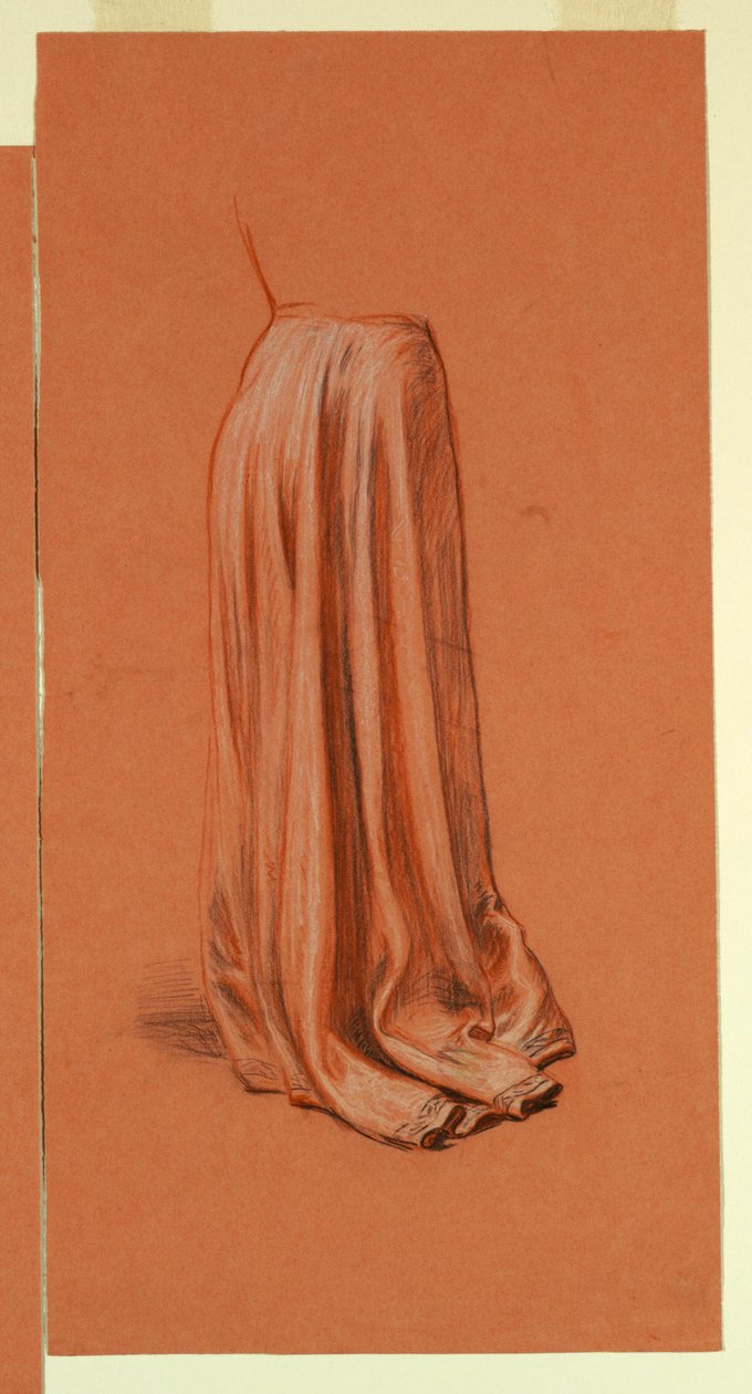 Dibujo, Drapeado (estudio para óleo, "Cortejo nupcial", o "el Baile"), ca. 1872-79 de Elihu Vedder