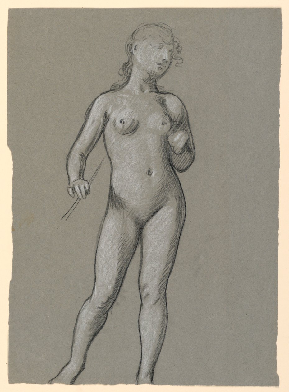 Dibujo, Estudio de desnudo femenino, ca. 1885 de Elihu Vedder