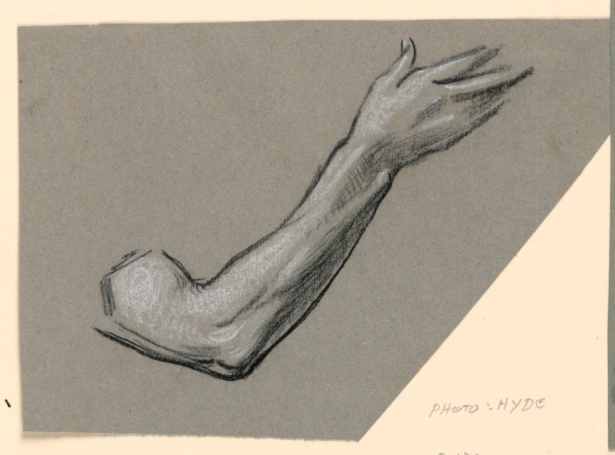Dibujo, detalle de un brazo, hacia 1885 de Elihu Vedder
