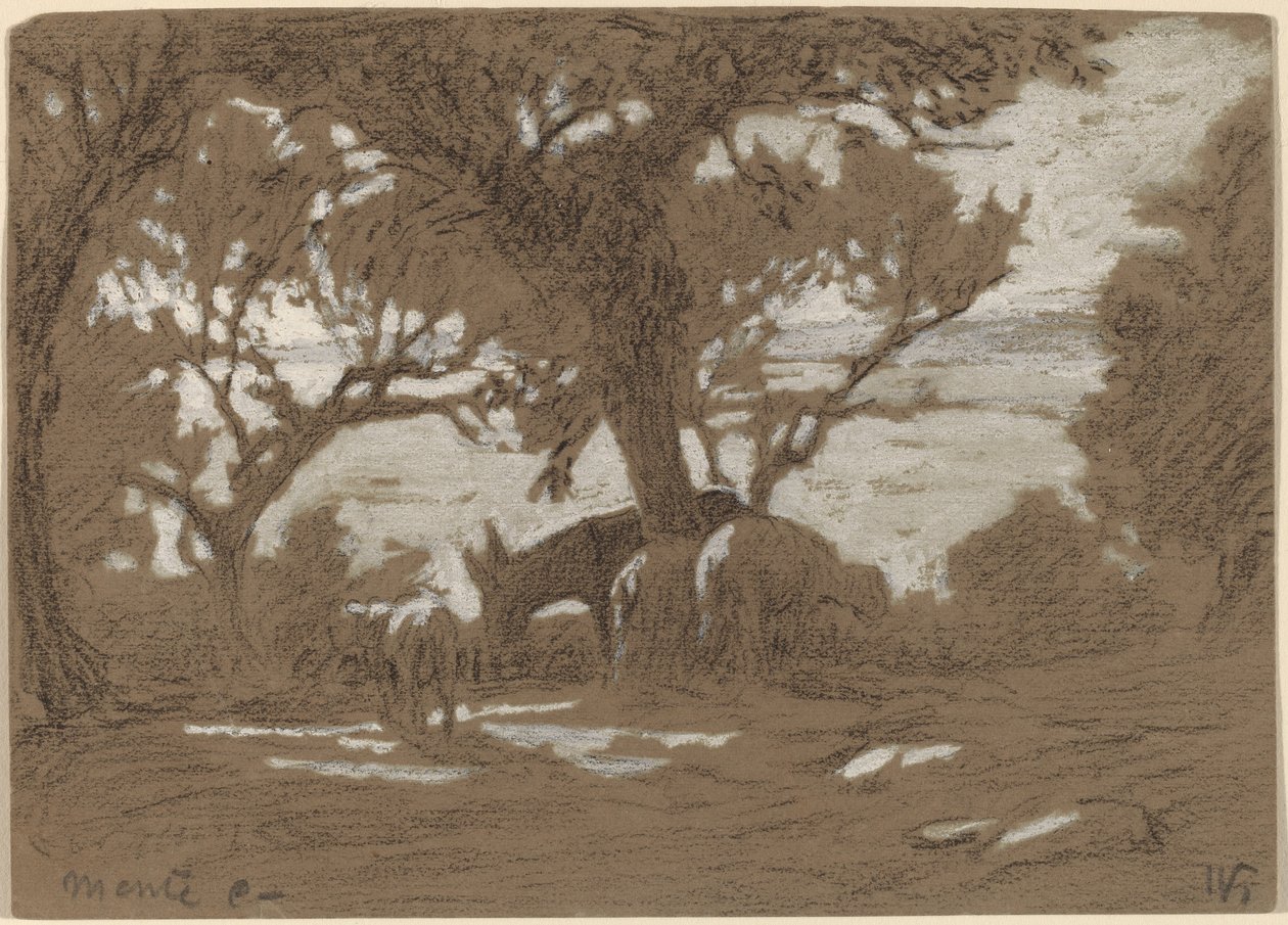Monte Colognola - Ovejas pastando en el lago Trasimeno de Elihu Vedder