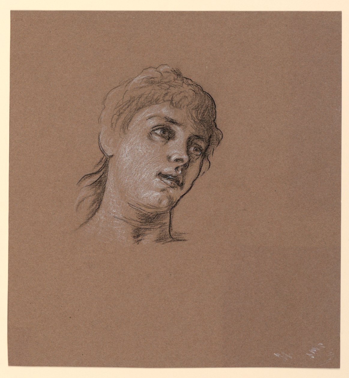 Boceto de Retrato de una Niña de Elihu Vedder