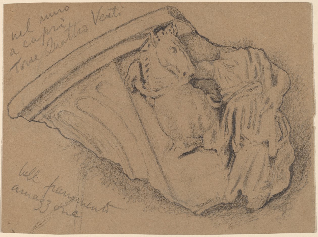 Boceto de un Fragmento de una Pared en Capri de Elihu Vedder