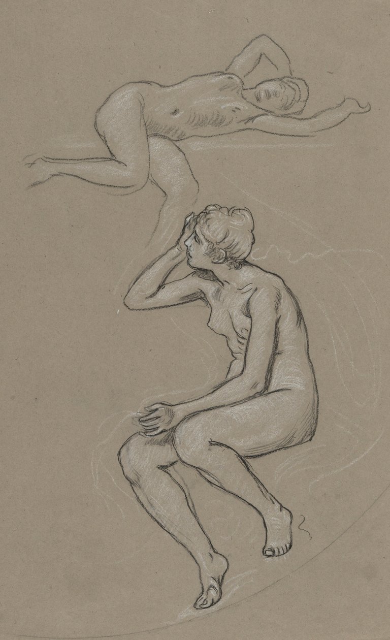 Estudios para Figura de Primavera de Elihu Vedder