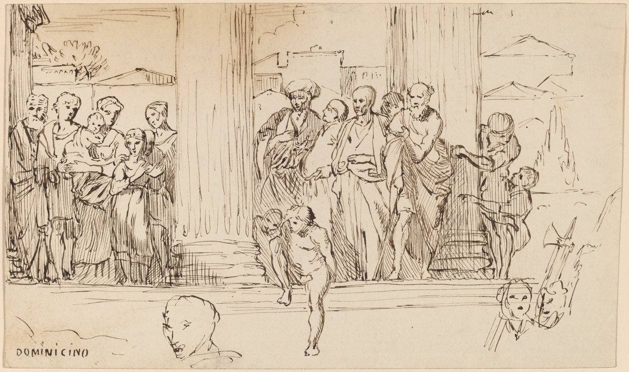 Estudio después de Domenichino, c. 1858 de Elihu Vedder