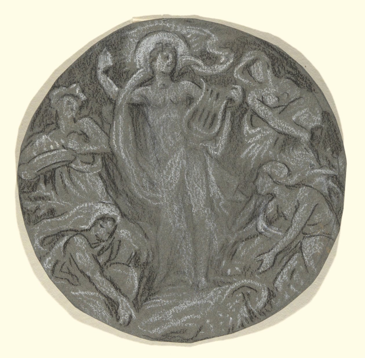 Estudio para el techo del círculo central de Huntington: Apolo y asistentes de Elihu Vedder
