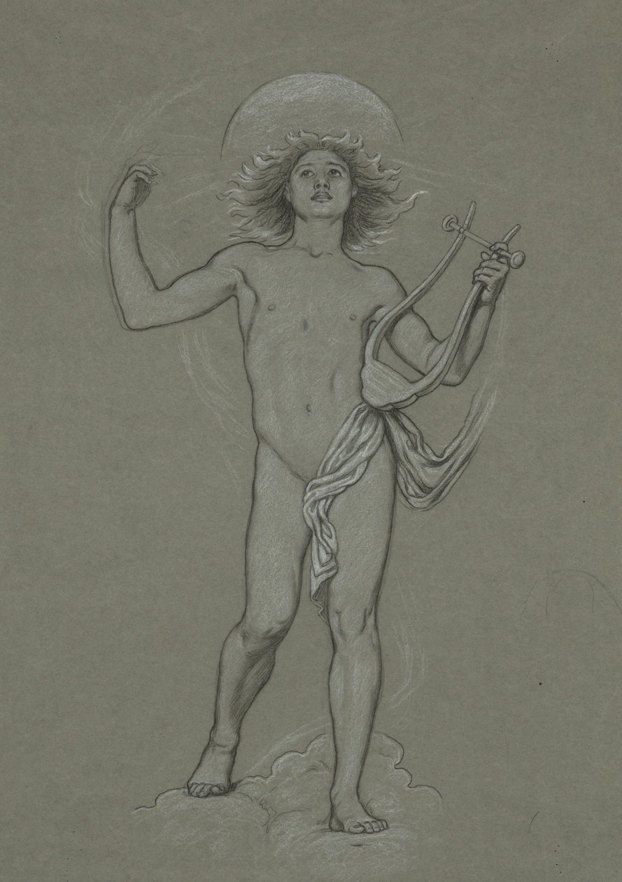 Estudio para Figura de Apolo, de los 60 estudios para el techo de Huntington (1926.80) de Elihu Vedder