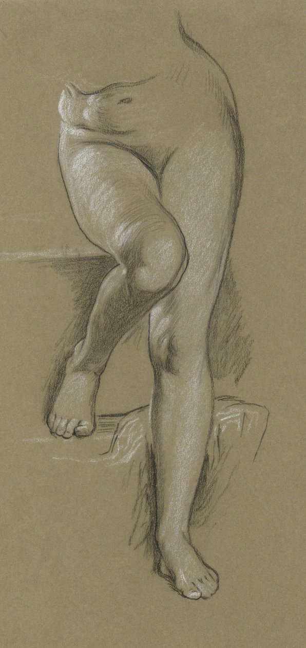 Estudio para la figura de la fortuna. Manto de chimenea de Elihu Vedder