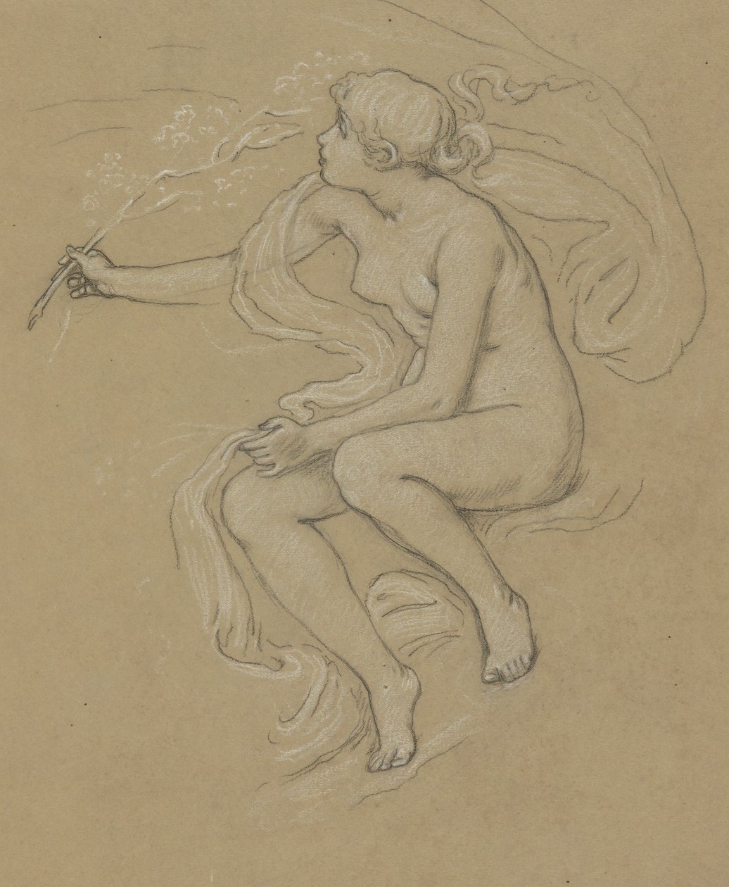 estudio para la figura de la primavera de Elihu Vedder