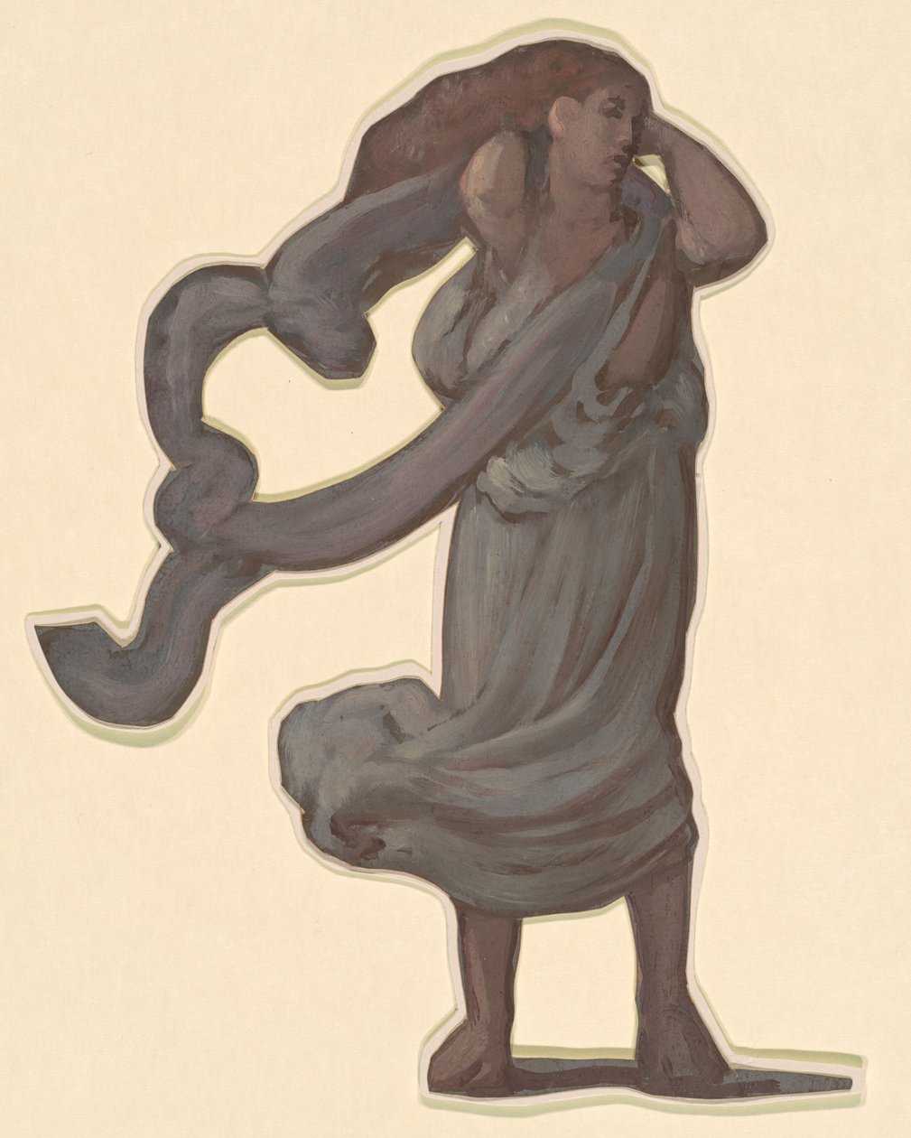 Estudio para "Chicas griegas bañándose" de Elihu Vedder