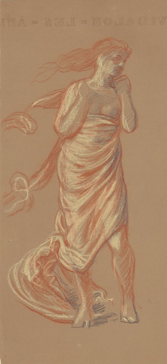 Estudio para Chicas Griegas Bañándose [recto], c. 1872 de Elihu Vedder