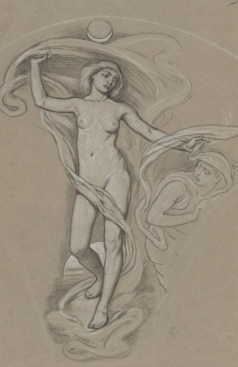 Boceto para «Luna» de Elihu Vedder