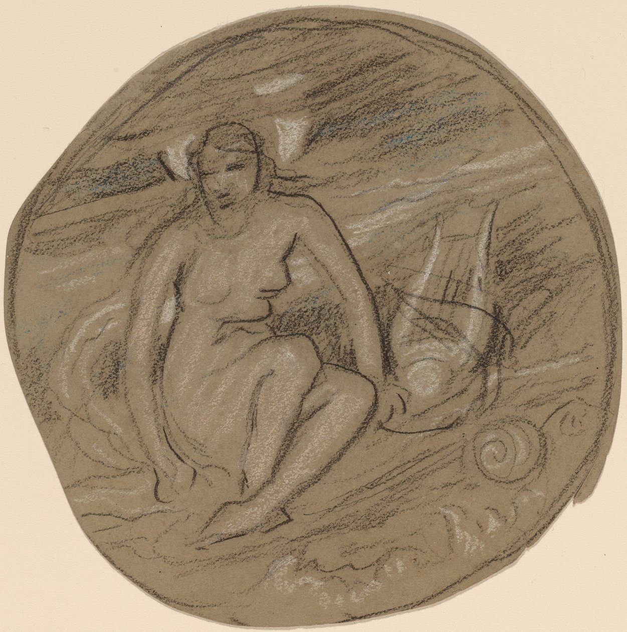 Estudio para Música, c. 1890 de Elihu Vedder