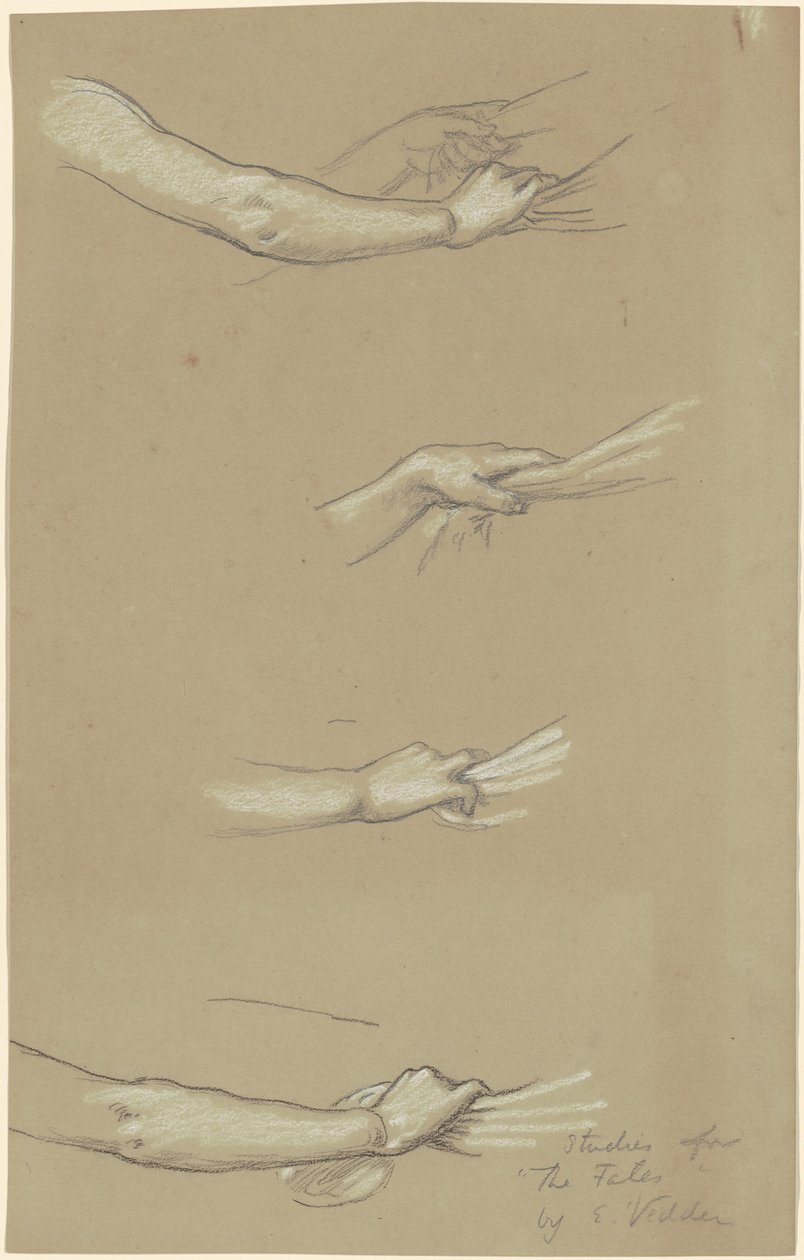 Estudio para "Las Parcas recogiendo las estrellas" de Elihu Vedder