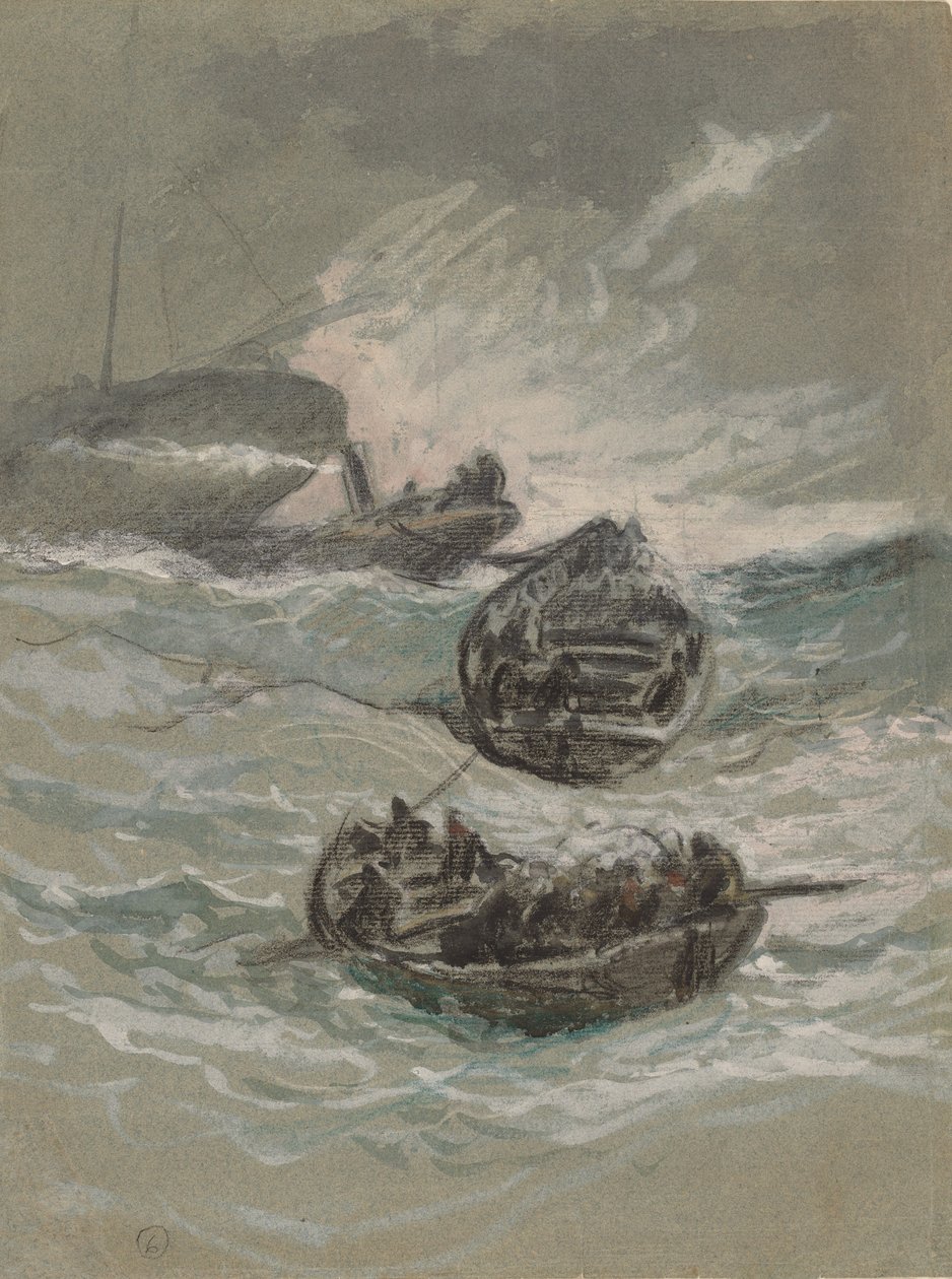 El naufragio, c. 1880 de Elihu Vedder