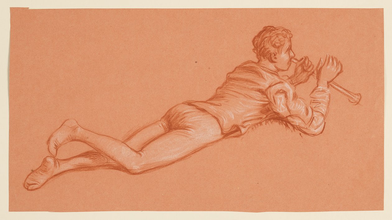 Estudio de una figura masculina con disfraz de Elihu Vedder