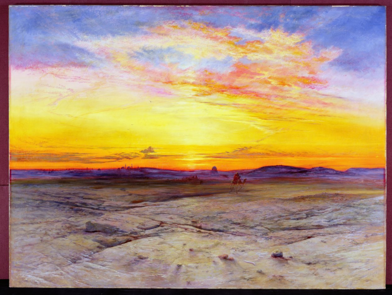 Las tumbas de los sultanes cerca de El Cairo, al atardecer, 1865 de Elijah Walton