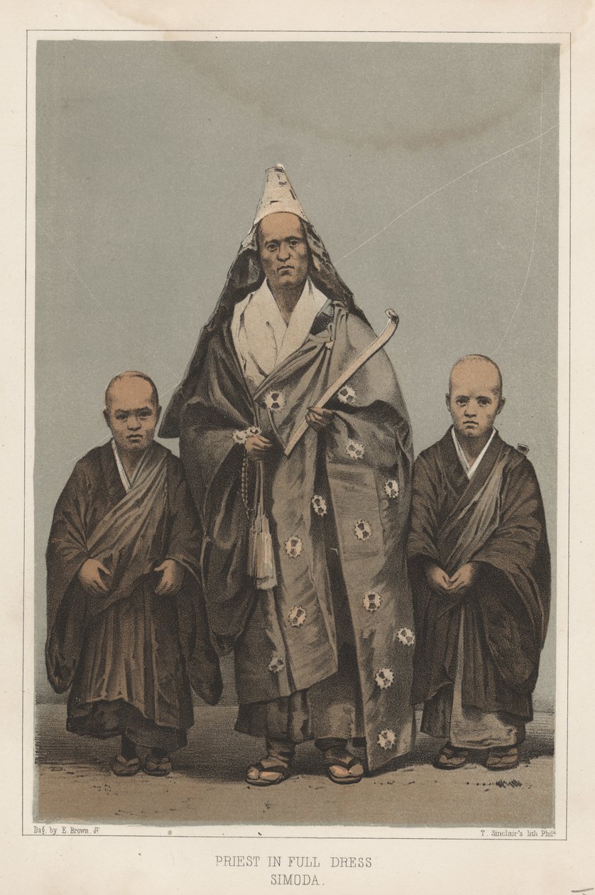 Sacerdote con vestimenta completa, Simoda, 1855 de Eliphalet Brown