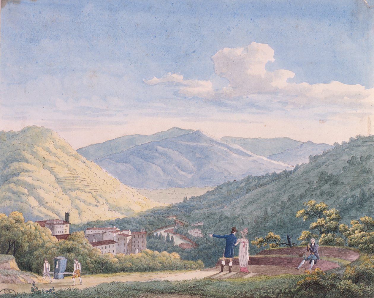 Vista de Bagni di Lucca, octubre de 1813 de Elisa Bonaparte