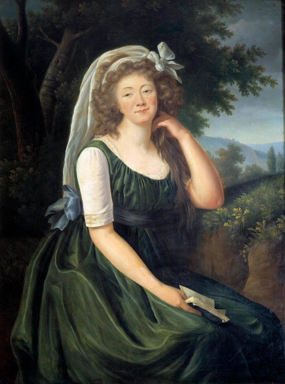 Retrato de Jeanne Becu, Condesa du Barry (1743-1793), cortesana y amante de Luis XV, en Louveciennes a la edad de 46 años de Elisabeth Louise Vigee Lebrun